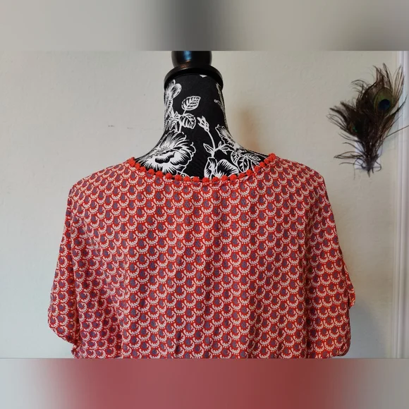 NWT Francesca's Collection Adorable "Mya'n Bohemian Midi Dress (Medium) 🧡🤍🩵🧡 - Picture 5 of 16